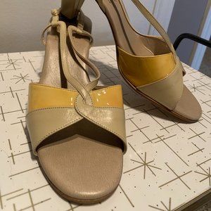 Vintage Mustard Yellow & Beige Eaton Raphael Heels